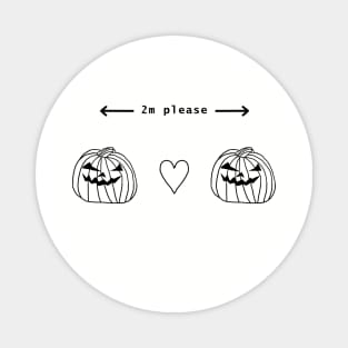 Social Distancing Pumpkins at Halloween Outline Magnet